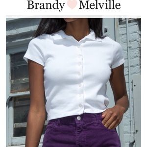 Brandy Melville Caroline white button up shirt